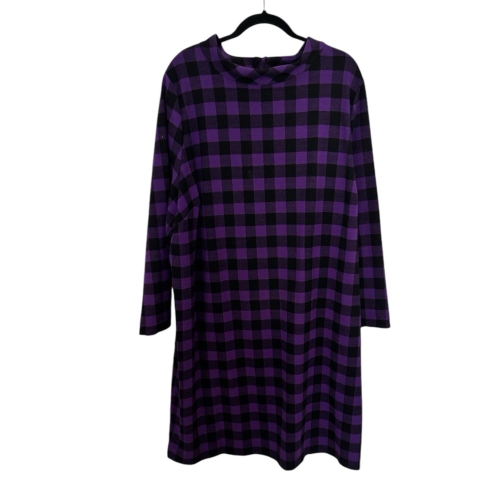 Purple and black 3x Talbots fall dress beautiful button detail 20 22